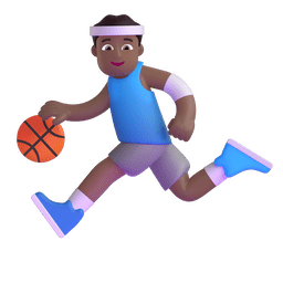 Man Bouncing Ball: Medium-Dark Skin Tone Man Bouncing Ball: Medium-Dark Skin Tone