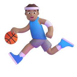 Man Bouncing Ball: Medium Skin Tone Man Bouncing Ball: Medium Skin Tone