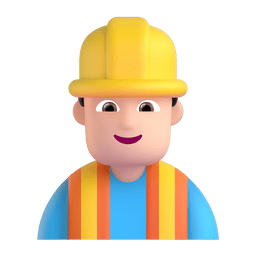 男建筑工人：较浅肤色