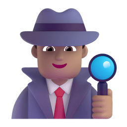 Man Detective: Medium Skin Tone Man Detective: Medium Skin Tone