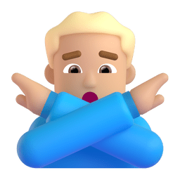 禁止手势男：中等浅肤色