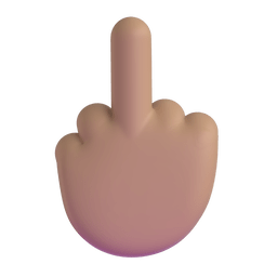 竖中指：中等肤色