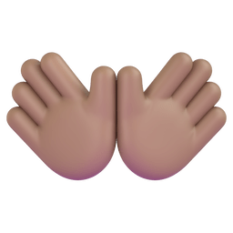 张开双手：中等肤色