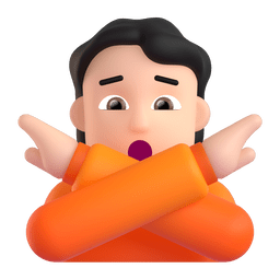 禁止手势：较浅肤色