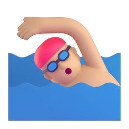 游泳：中等浅肤色