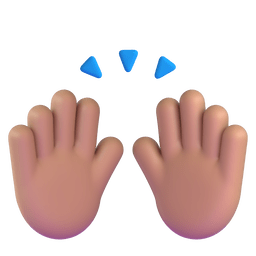 举双手：中等肤色