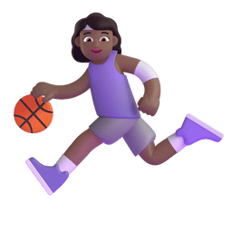 Woman Bouncing Ball: Medium-Dark Skin Tone Woman Bouncing Ball: Medium-Dark Skin Tone