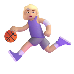 Woman Bouncing Ball: Medium-Light Skin Tone Woman Bouncing Ball: Medium-Light Skin Tone