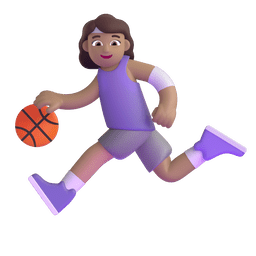 Woman Bouncing Ball: Medium Skin Tone Woman Bouncing Ball: Medium Skin Tone