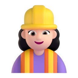 女建筑工人：较浅肤色