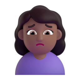 皱眉女：中等深肤色