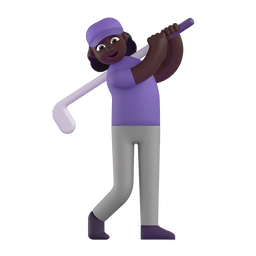 Woman Golfing: Dark Skin Tone Woman Golfing: Dark Skin Tone