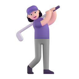 Woman Golfing: Light Skin Tone Woman Golfing: Light Skin Tone