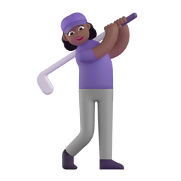 Woman Golfing: Medium-Dark Skin Tone Woman Golfing: Medium-Dark Skin Tone
