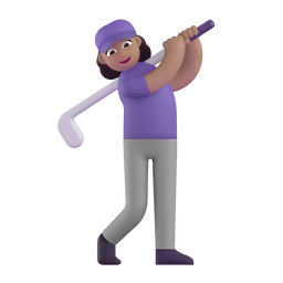 Woman Golfing: Medium Skin Tone Woman Golfing: Medium Skin Tone
