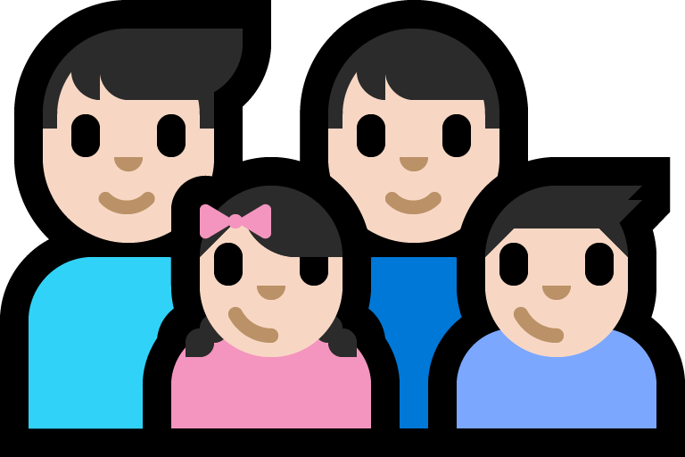 Familie - Man: Lichte Huidskleur, Man: Lichte Huidskleur, Meisje: Lichte Huidskleur, Jongen: Lichte Huidskleur