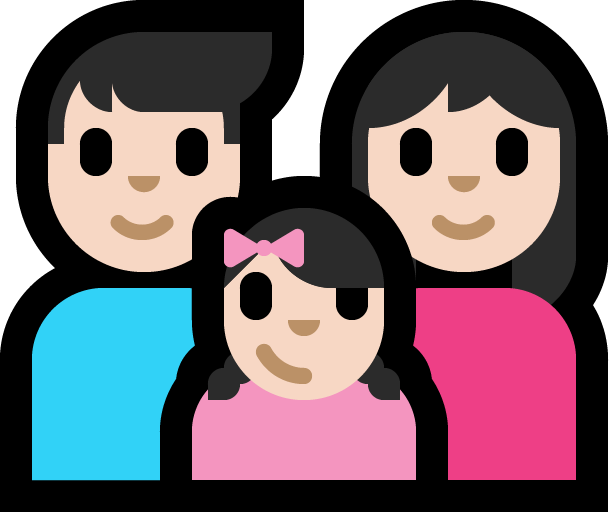 Familie - Man: Lichte Huidskleur, Vrouw: Lichte Huidskleur, Meisje: Lichte Huidskleur