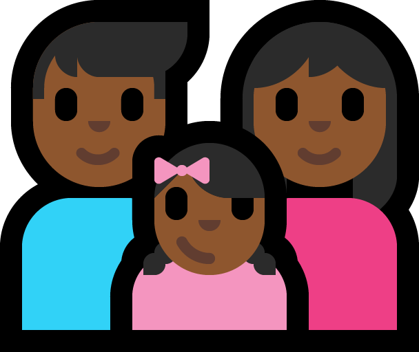 Familie - Man: Middeldonkere Huidskleur, Vrouw: Middeldonkere Huidskleur, Meisje: Middeldonkere Huidskleur