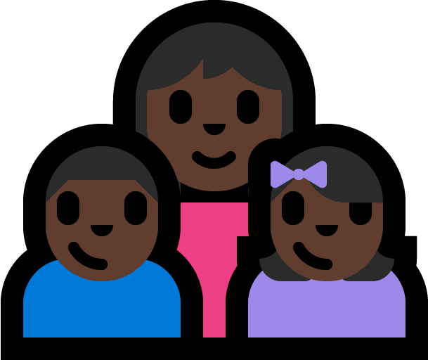 Familie - Vrouw: Donkere Huidskleur, Jongen: Donkere Huidskleur, Meisje: Donkere Huidskleur