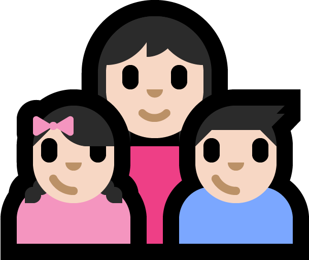 Familie - Vrouw: Lichte Huidskleur, Meisje: Lichte Huidskleur, Jongen: Lichte Huidskleur