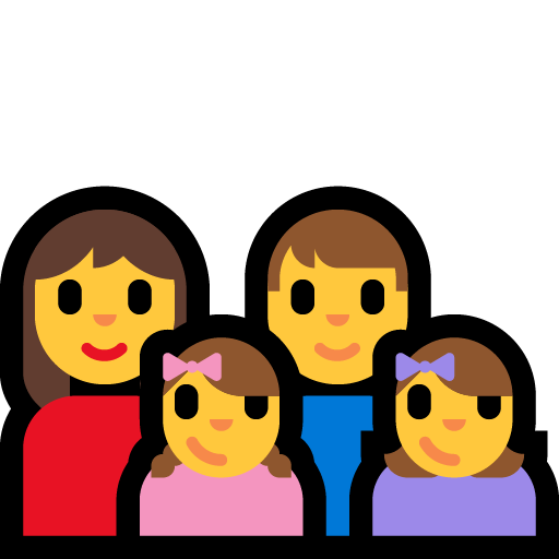 Gezin: Vrouw, Man, Meisje, Meisje