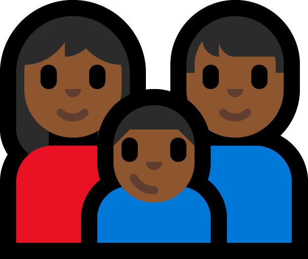 Familie - Vrouw: Middeldonkere Huidskleur, Man: Middeldonkere Huidskleur, Jongen: Middeldonkere Huidskleur