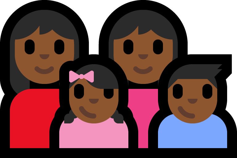 Familie - Vrouw: Middeldonkere Huidskleur, Vrouw: Middeldonkere Huidskleur, Meisje: Middeldonkere Huidskleur, Jongen: Middeldonkere Huidskleur