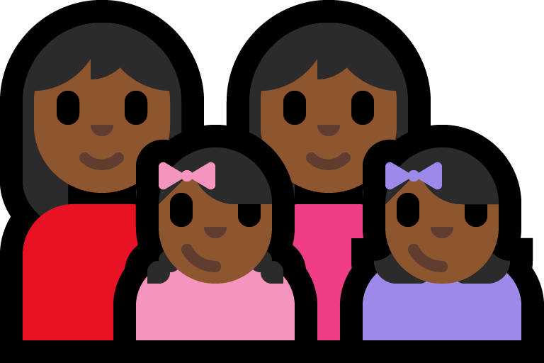 Familie - Vrouw: Middeldonkere Huidskleur, Vrouw: Middeldonkere Huidskleur, Meisje: Middeldonkere Huidskleur, Meisje: Middeldonkere Huidskleur