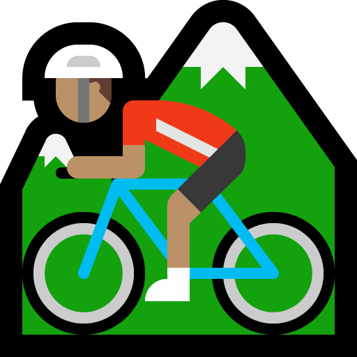 Man op mountainbike: Gemiddelde Huidskleur