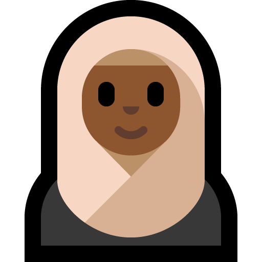 Vrouw met hoofddoek: Middeldonkere Huidskleur