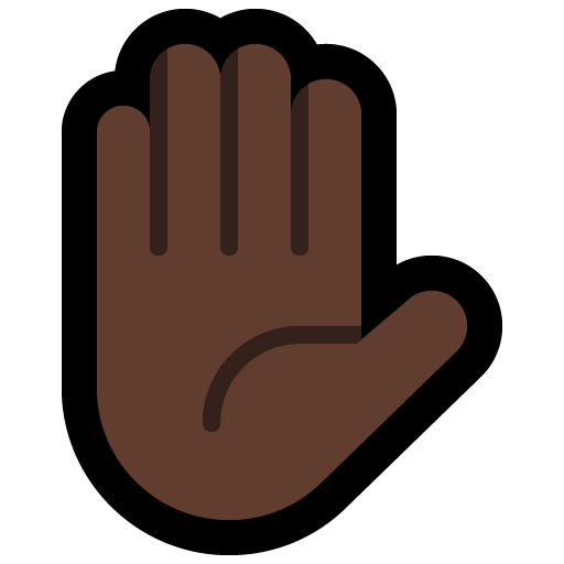 Opgeheven hand: Donkere Huidskleur