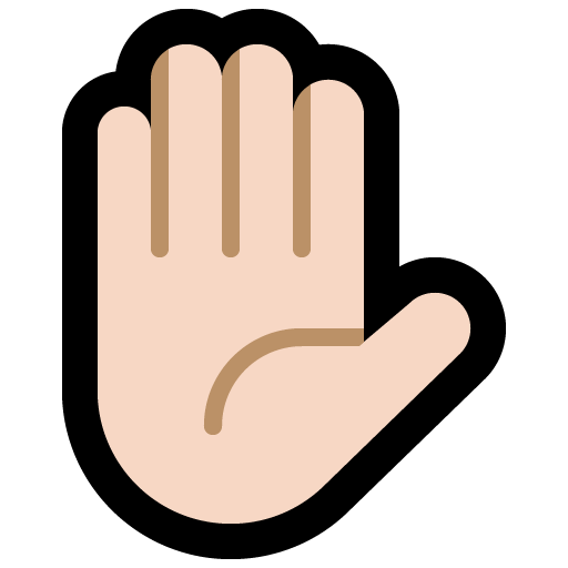 Opgeheven hand: Lichte Huidskleur