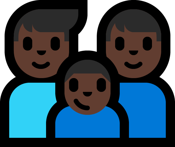 Сім'я-чоловік: Темний Відтінок Шкіри, Чоловік: Темний Відтінок Шкіри, Хлопчик: Темний Відтінок Шкіри