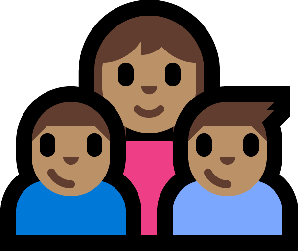Сім'я-жінка: Середній Відтінок Шкіри, Хлопчик: Середній Відтінок Шкіри, Хлопчик: Середній Відтінок Шкіри