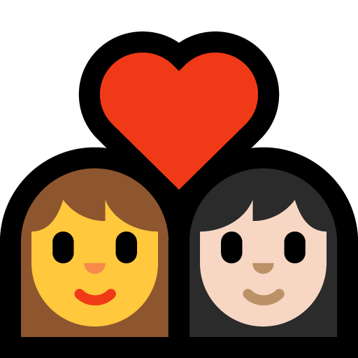 Pasangan dengan hati - Wanita: Tanpa Warna Kulit, Wanita: Warna Kulit Cerah