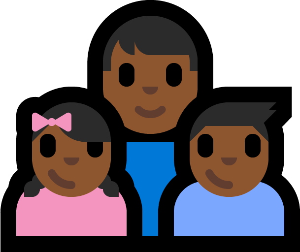 Keluarga - Pria: Warna Kulit Gelap-Sedang, Anak perempuan: Warna Kulit Gelap-Sedang, Anak laki-laki: Warna Kulit Gelap-Sedang