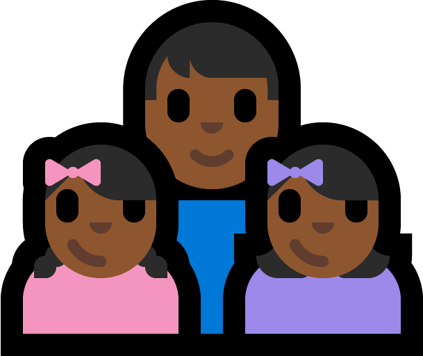 Keluarga - Pria: Warna Kulit Gelap-Sedang, Anak perempuan: Warna Kulit Gelap-Sedang, Anak perempuan: Warna Kulit Gelap-Sedang