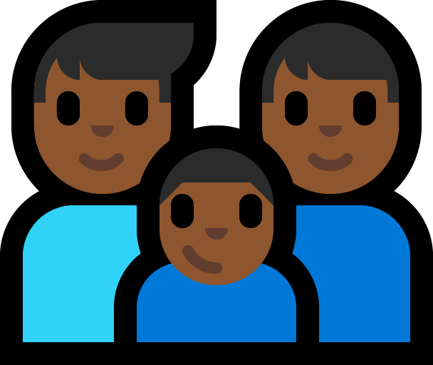 Keluarga - Pria: Warna Kulit Gelap-Sedang, Pria: Warna Kulit Gelap-Sedang, Anak laki-laki: Warna Kulit Gelap-Sedang