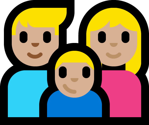 Keluarga - Pria: Warna Kulit Cerah-Sedang, Wanita: Warna Kulit Cerah-Sedang, Anak laki-laki: Warna Kulit Cerah-Sedang