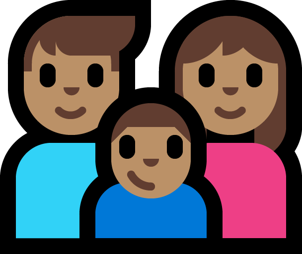 Keluarga - Pria: Warna Kulit Sedang, Wanita: Warna Kulit Sedang, Anak laki-laki: Warna Kulit Sedang