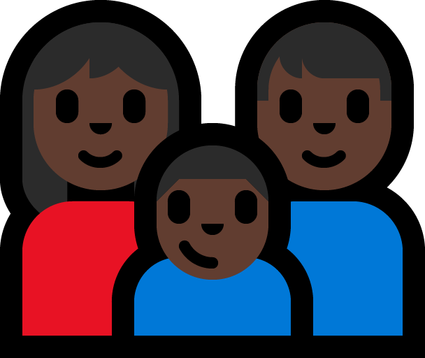Keluarga - Wanita: Warna Kulit Gelap, Pria: Warna Kulit Gelap, Anak laki-laki: Warna Kulit Gelap