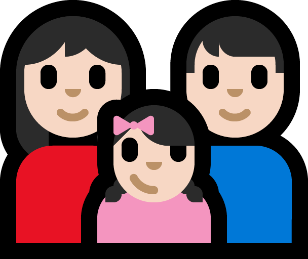 Keluarga - Wanita: Warna Kulit Cerah, Pria: Warna Kulit Cerah, Anak perempuan: Warna Kulit Cerah