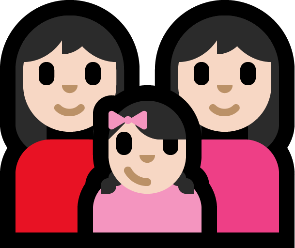 Keluarga - Wanita: Warna Kulit Cerah, Wanita: Warna Kulit Cerah, Anak perempuan: Warna Kulit Cerah