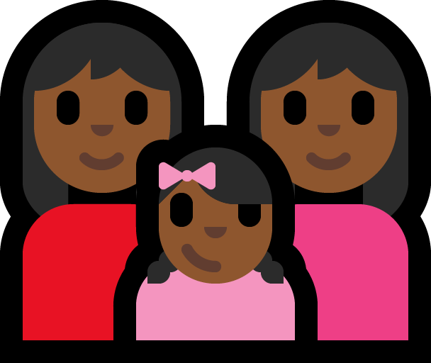 Keluarga - Wanita: Warna Kulit Gelap-Sedang, Wanita: Warna Kulit Gelap-Sedang, Anak perempuan: Warna Kulit Gelap-Sedang