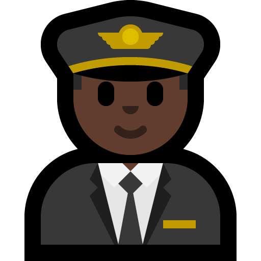 Pilot pria: Warna Kulit Gelap