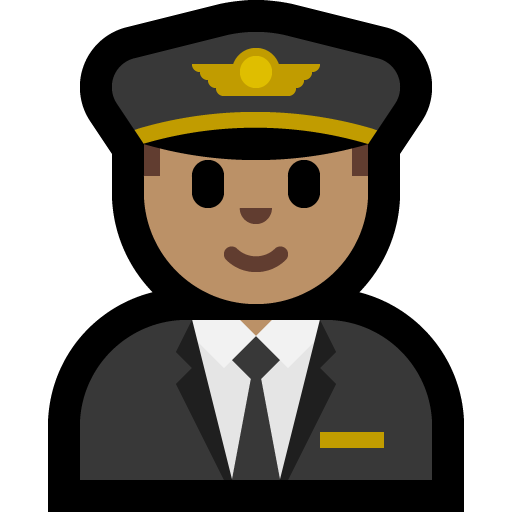 Pilot pria: Warna Kulit Sedang