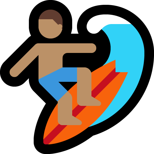 Pria berselancar: Warna Kulit Sedang
