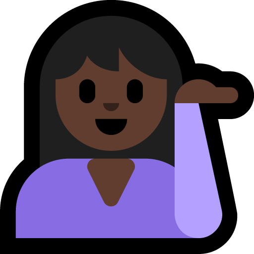 Wanita menengadahkan tangan: Warna Kulit Gelap