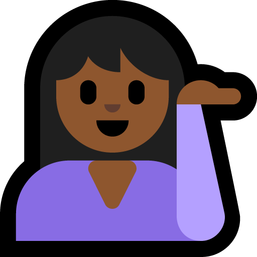 Wanita menengadahkan tangan: Warna Kulit Gelap-Sedang