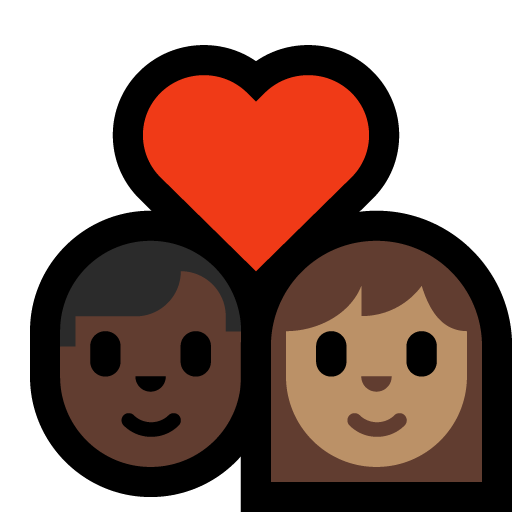 Coppia Con Cuore - Uomo: Carnagione Scura, Donna: Carnagione Media